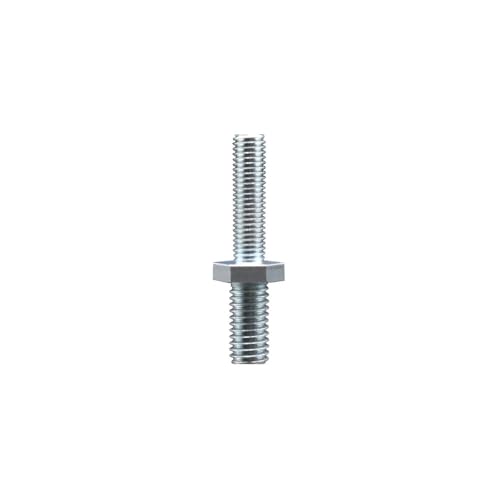 Zinc Plated Metric Threaded Stem for 1/2 Inch Bolt Hole Casters - 10mm Diameter - 1.50 TPI x 1-1/2 Inch Length - Service Caster Brand