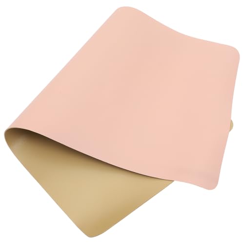 Luxshiny Tapete Plegable para Mesa de Manicura 300x600 Mm en Pu Cuero Rosa Claro, Almohadilla Reposamanos para Uñas de Mano, Absorbente de Polvo y Agua para Salón y Uso Color Aleatorio