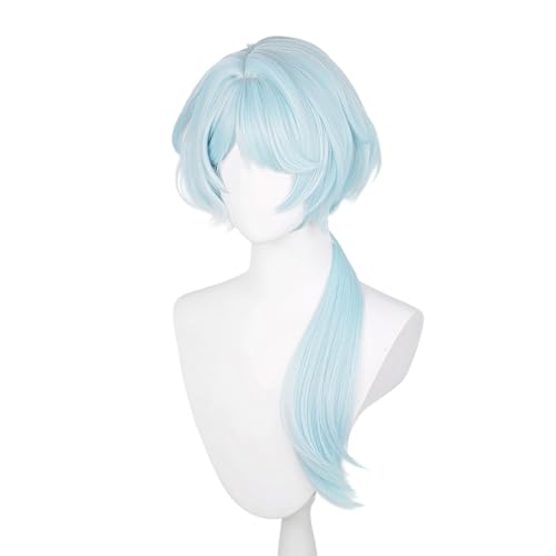 Image of Anime Sky Blue Wigs Long Straight Wig Jellyfish-Cut with Bangs Adult Game Cosplay Wigs Halloween,Christmas,Comic con,Game Show,Party