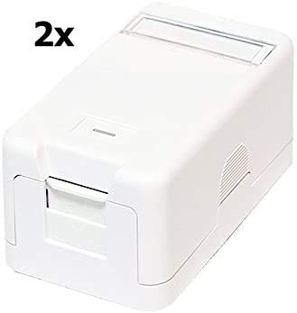 Faconet® 2x Aufputzdose für Keystone Jacks z.B. RJ45 Lan Netzwerk, USB oder Koax (Aufputzdose 1fach)