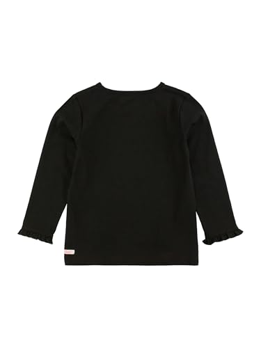 RuffleButts Black Knit Long Sleeve Ruffle Layering Tee - 2T2