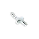 Echt 14 Karat Gold Kreuz Anhänger für Taufe und Kinder echt 14 Karat Weißgold 585 18mm (Art. 203162) Gratis Express Gravur