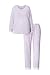 Ulla Popken Damen große Größen Übergrößen Plus Size Pyjama, Zweiteiler, Spitze, Rundhals, Langarm helllila 50+ 812441808-50+