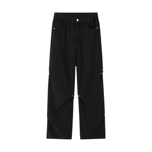 Men’S Low Waist Washed Jeans Regular Fit Straight Leg Denim Pants Casual Style Zipper Fly Pockets Jeans