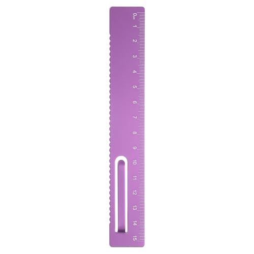 QUARKZMAN Regla Recta 15cm Métrica de Aleación de Aluminio Metálico Marcador de Medición Clip Escala