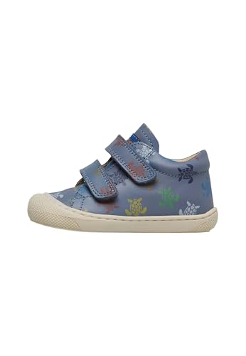 Naturino Zapatitos Primeros Pasos de Piel de napa con Forro de Lana, Celeste 24