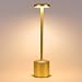 Produktbild Litake Tischlampe Kabellos Dimmbar, Akku 5000mAh LED Tischleuchte Tisch Lamp Schwarz Metall Touch USB Aufladbar Stufenlos Dimmbar für Outdoor Innen Esstisch Nachttisch Schreibtisch Balkon (Gold)