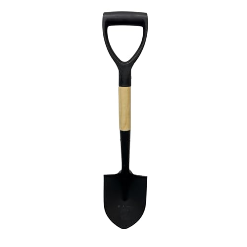GardNTool Round Head Micro Shovel Set With Wooden Handle Strong Durable Garden Gardening Tools Hand Tool Digging Spade Planting Lightweight Compact Weath [ ROUND MINI SHOVEL ]