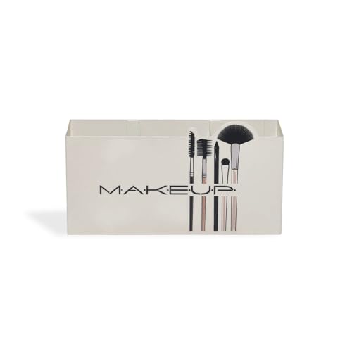Organizador de Maquiagem, Organizador de Pincéis de Maquiagem, Makeup, Metal, off white – Geguton