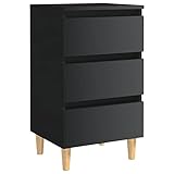 Comprend des pieds en bois vidaXL Table de Chevet avec Pieds en Bois Table de Nuit Armoire de Chevet Armoire de Lit Chambre à Coucher Intérieur Noir Brillant 40x35x69 cm