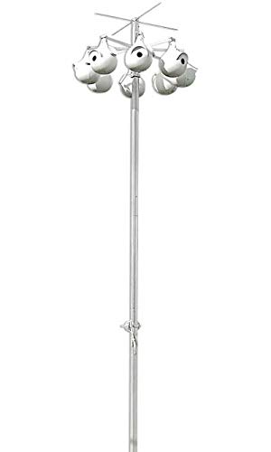 Troyers Birds Paradise Horizontal Gourd Rack for 8 Gourds Aluminum Purple Martin Gourd Pole with Pulley System & Ground Socket Made in USA