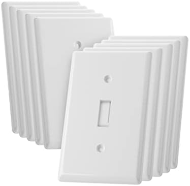 Bates- Light Switch Cover, Switch Plate Covers, Pack of 10, Single Light Switch Cover,1 Gang, White Light Switch Cover, Light Switch Plate, Switch Plates, Switch Cover Plate, Lightswitch Cover Plate