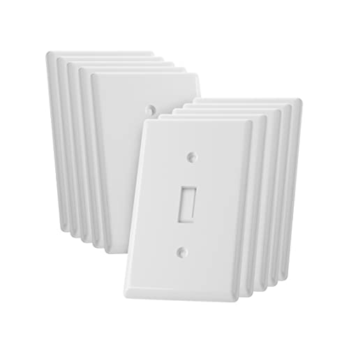 Bates- Light Switch Cover, Switch Plate Covers, Pack of 10, Single Light Switch Cover,1 Gang, White Light Switch Cover, Light Switch Plate, Switch Plates, Switch Cover Plate, Lightswitch Cover Plate