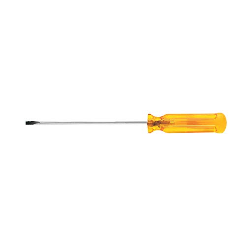 Klein Tools A216-4 1/8-Inch Cabinet-Tip Flat Head Screwdriver, Made in USA, 4-Inch Round Shank and Comfordome Handle