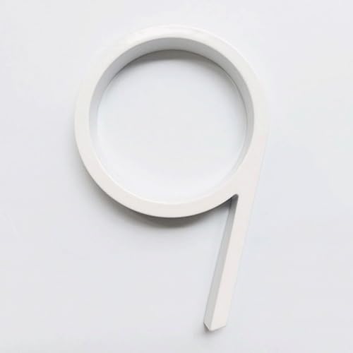 Número 9 para puerta de 127 mm blanco, placa moderna flotante de exterior para fachada de casa