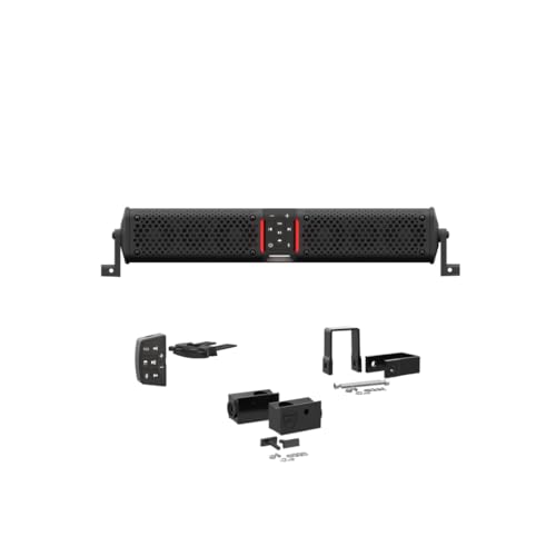 wet sounds STEALTH-XT-6-B Stealth XT 6 Speaker All-in-One Amplified Bluetooth Soundbar with Remote – Black with Slider Brackets and 1.25