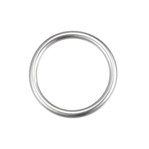 Durable Calf Weaner Ropes 6 * 50 * 38mm 304 Stainless Steel Rigging Ring Welding Circle Silver Metal Ring