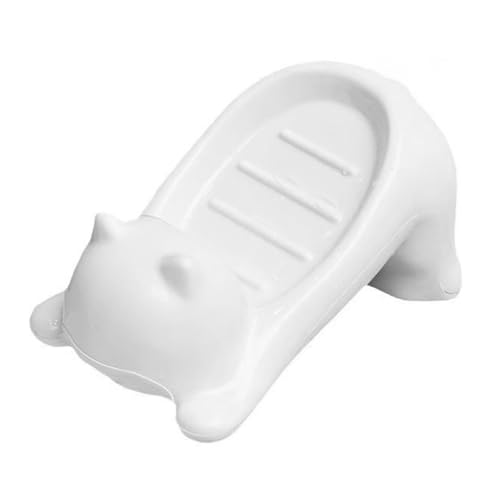 Teron Cartoon Katze Seifenhalter 2 Pack Draining Seifenschale mit Wandhalterung Loch PP Kunststoff für Bad Küche