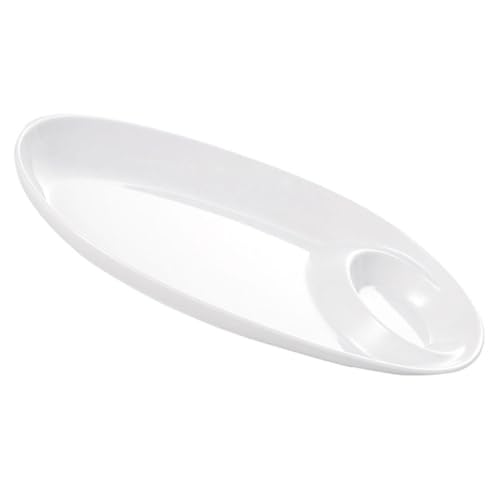 SOLUSTRE Cute Ceramic Dumpling Plate Divided Dinner Breakfast Dish for Sushi Appetizers and Condiments Elegant Serving Plate for Home and Restaurant Use