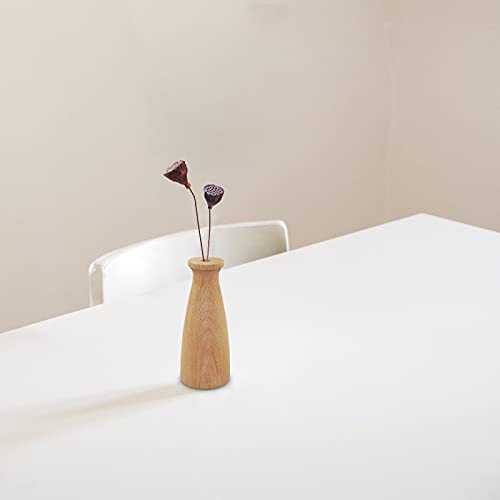 Sobotoo Natural Wooden Vase, 14cm Conic Solid Wood Flower Vase with Grain, Small Bud Decorative Floral Vase, Small Narrow Neck Vases for Home Decor, Living Room, Bedroom, Office, Centerpieces