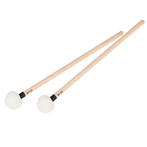 2 baquetas para batería con mango de madera y punta de fieltro, para práctica y percusión miniatura 2