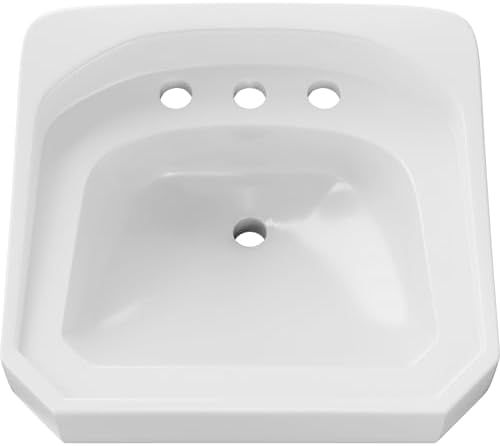 PROFLO PF5518 20-5/8" Rectangular Vitreous China Wall Mounted Bathroom Sink with Overflow and 3 Faucet Holes at 8" Centers - White