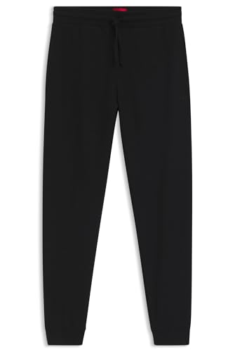 60% cotone, 40% poliestere Hugo Pantaloni da Uomo Austin Pants in Misto Cotone con Logo Ricamato, Nero1, L