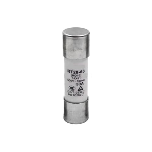 Fusible de tapa cilíndrica 50A RO16 ideal para cuadros eléctricos y tableros