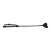 cladele Black 18.89 Inch Horse Whip, Premium Riding Crop Horse Whip with Satin Black Heart Head for Equestrian Sports, Non-Slip Handle,Wristband Design