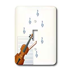 Interrupteur à baïonnette musical 3dRose lsp_53604_1 violon et notes pour décoration murale