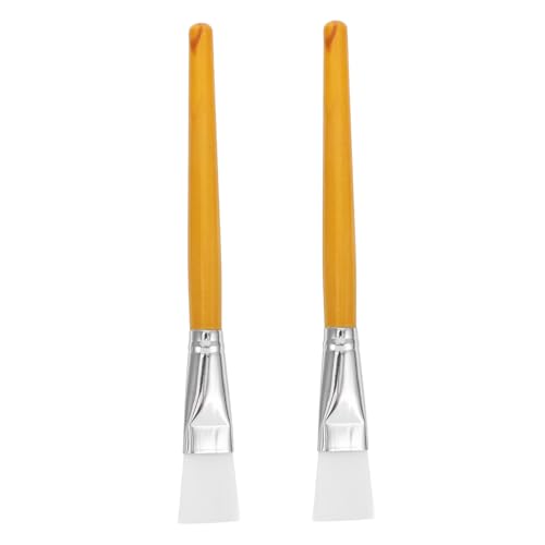 CLISPEED 2Pcs Wooden Handle Face Mask Brush Applicator Reusable Facial Tools for Mud Masks Body Lotions and DIY Skincare Needs Easy to Clean Durable