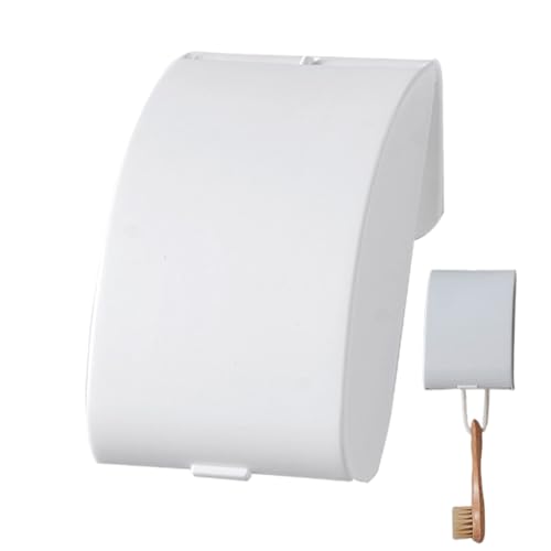 Derwrtup Jabonera de ducha para la pared | Bandeja de esponja para lavar platos con gancho y cubierta - Caja organizadora de jabón para el hogar, fregadero de cocina, bañera, pared y ducha