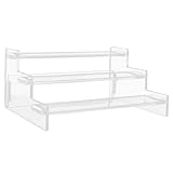 DECORNIJIA 透明アクリル三階段ディスプレイスタンド 化粧品収納ケース兼用 人形おもちゃ収納ラック コンパクト設計 プレゼントに 再利用可能