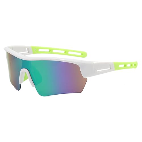 RTESDCN Gafas de sol for ciclismo, deportivas, UV400, ligeras, unisex, for hombre y mujer, for correr, deportes al aire libre(WHITE/GREEN)