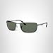 Ray-Ban Mens RB3498 Rectangular Sunglasses, Gunmetal/Dark Green, 61 mm