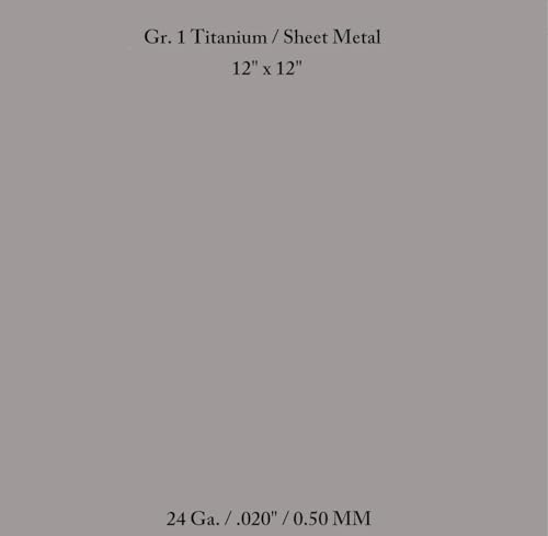 Copper Wire Usa SM-24-12-12 Titanium Sheet Metal Gr. One / 24 Ga 12 Inch X 12 Inch cover