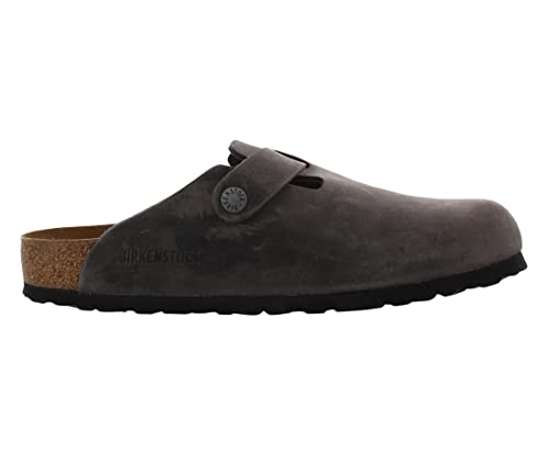 Image of BIRKENSTOCK Boston Boston Women's Shoe Antistatic Natural Leather Black Size 8 - Narrow Footbed