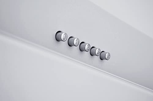 Respekta Dunstabzugshaube kopffrei / Dunstabzugshaube schräg 60 cm / Metallgehäuse mit Glasschirm in Weiß / Abluft - und Umluftfunktion / CH33060WB / B / 51 – 63,5 dB