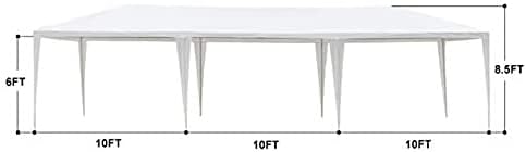 10' X 30' Outdoor Patio Canopy, Heavy Duty Gazebos, Sunshades Shelter Waterproof Commercial Tent with 7 Removable Sidewalls for Wedding, Party
