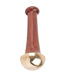 MANAV Kansa wand face/body & Foot Massager (Small) 4.5 Cm Bronze Foot Massager With Wooden Handle For Detoxification And Deep Relaxation (Natural Brown) Set of 1 Pcs