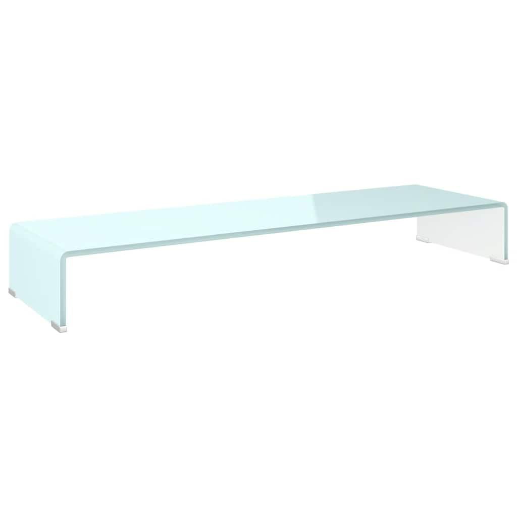 Leasha Rehausseur Écran PC Bureau, Réhausseur d'Écran Support de Moniteur 100x30x13 cm verre vert