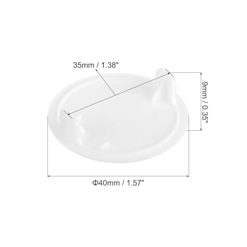 Image of uxcell 10Pcs Hinge Hole Covers, 35mm(1-3 /8 inch) Dia Plastic Concealed Hole Cover Round Flush Type Caps for Furniture Cabinet Cupboard, White