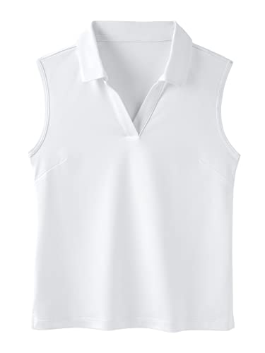 MERIABNY Girls Golf Polo Shirts Sleeveless V Neck Shirts for 5-12 Years