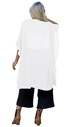 Image of Indian Trendy Women's Solid Puff Sleeve Kimono Long Cardigan Loose Cover Up Casual Blouse Top Chiffon