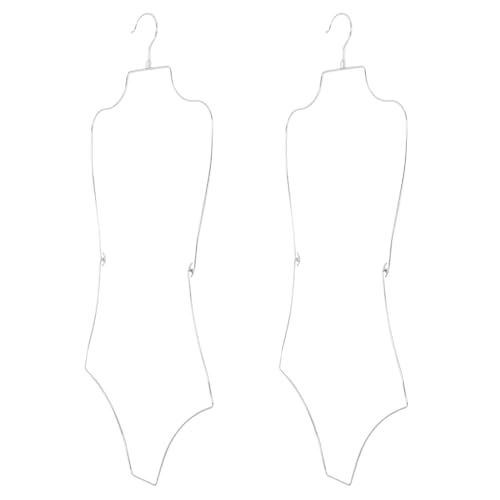 Alipis 2pcs Swimsuit Hanger Folding Swimming Bikini Shape Bathing Suit Form Swimsuits Indoor Lingerie Hanger Swimwear Swimsuit Women Drying Holder Foldable Woman The Aluminum Alloy Silver