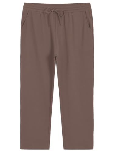 Weintee Women's Plus Size Petite Drawstring Knit Pants with Pockets