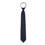 Jacob Alexander Solid Color Men's Pretied Zipper Tie - Navy Blue