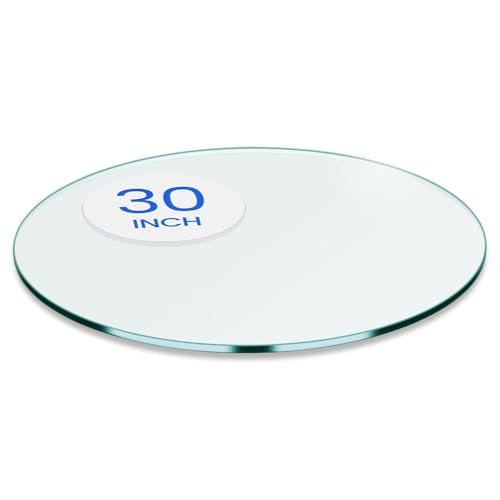 Dulles Glass 30 Round Glass Table Top 1/4 Thick Clear Tempered Replacement Glass Flat Polished Edge for Coffee Dining Patio Tables & Furniture Protection