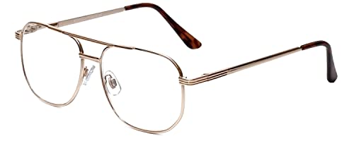 Image of Calabria 1106 Metal Aviator Reading Glasses in Gun-Metal or Gold