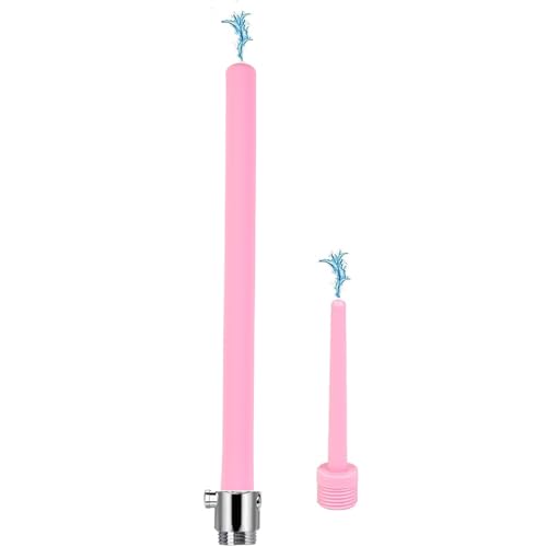 Funny Steel Enema Nozzle Duschklistiersystem mit Ein/Aus-Schalter, Duschdusche für Männer und Frauen, tragbarer Reiniger, Klistierdüsen-Set, Reinigungsaufsatz, Rosa